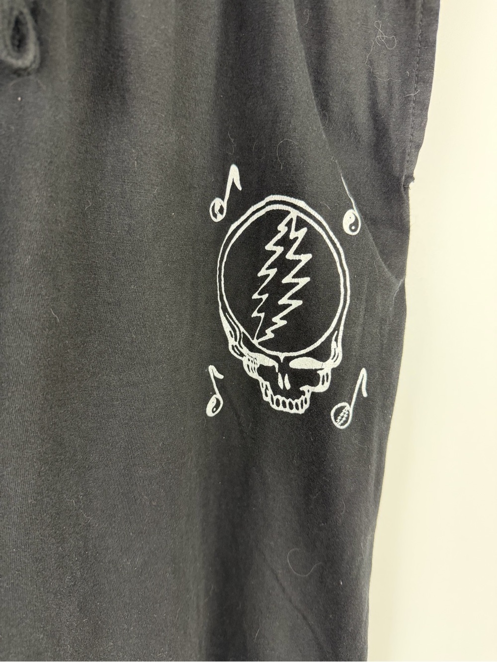 Grateful Dead Black Sweatpants with White Logo Print Size 2X - Picture 2 of 5